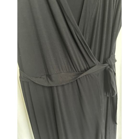Three Dots Vintage Black Short Sleeve Wrap Dress Women's Plus Size 1X - Picture 5 of 9